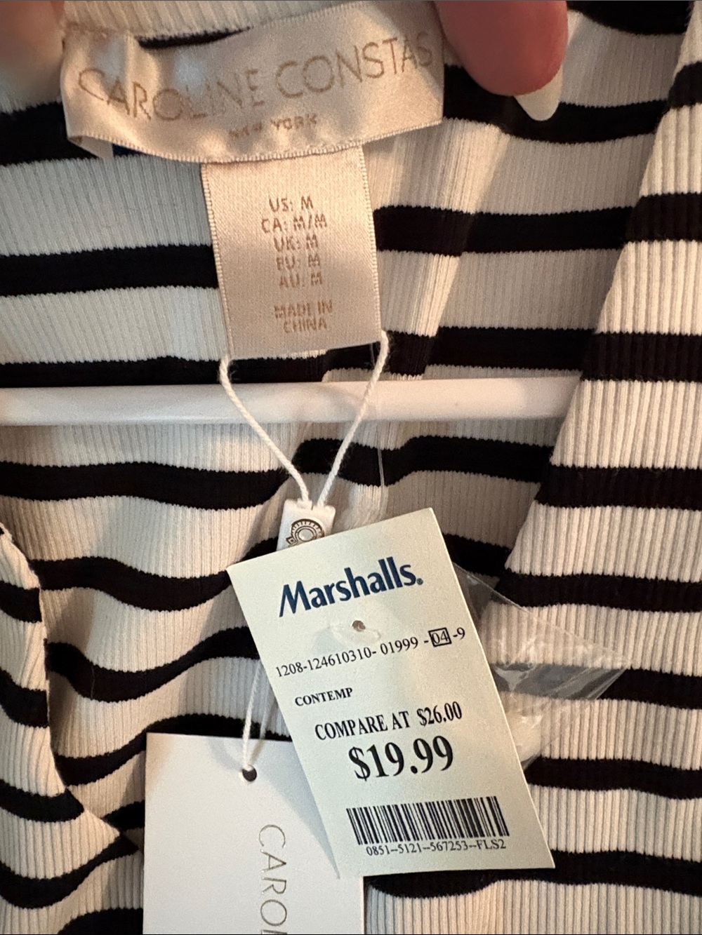 Caroline constas Vest  ribbed Black & White Striped Button-Front NWT medium - Picture 2 of 8